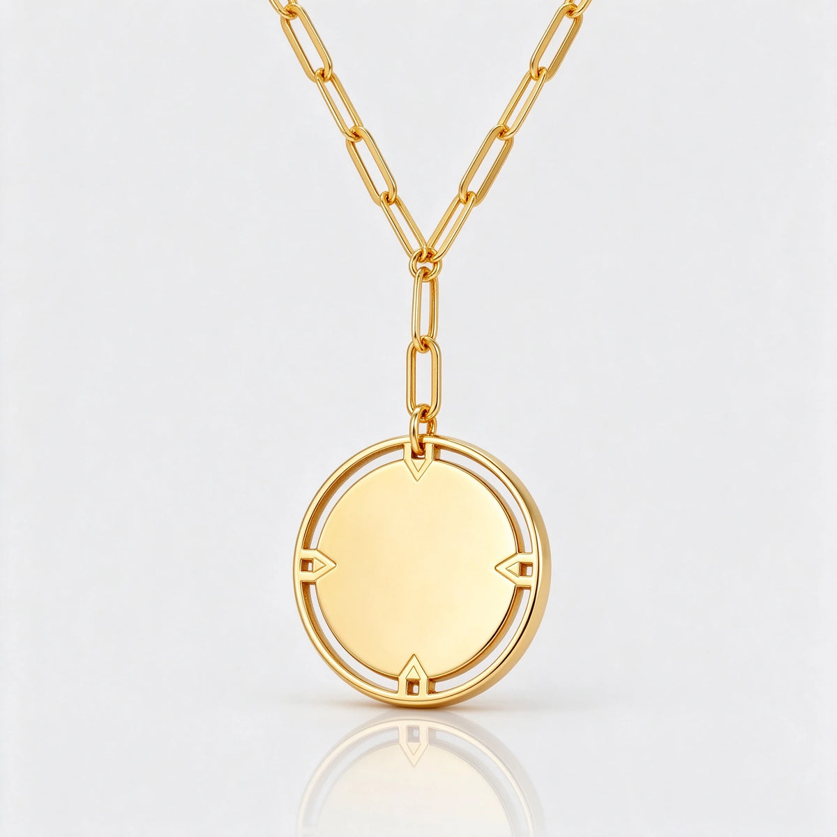 Personalized Compass Initial Necklace — Gold Vermeil