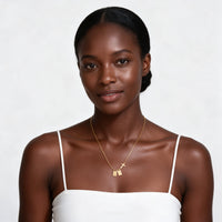 Cross Custom Initial Necklace Gold Plated