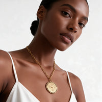 Personalized Compass Initial Necklace — Gold Vermeil