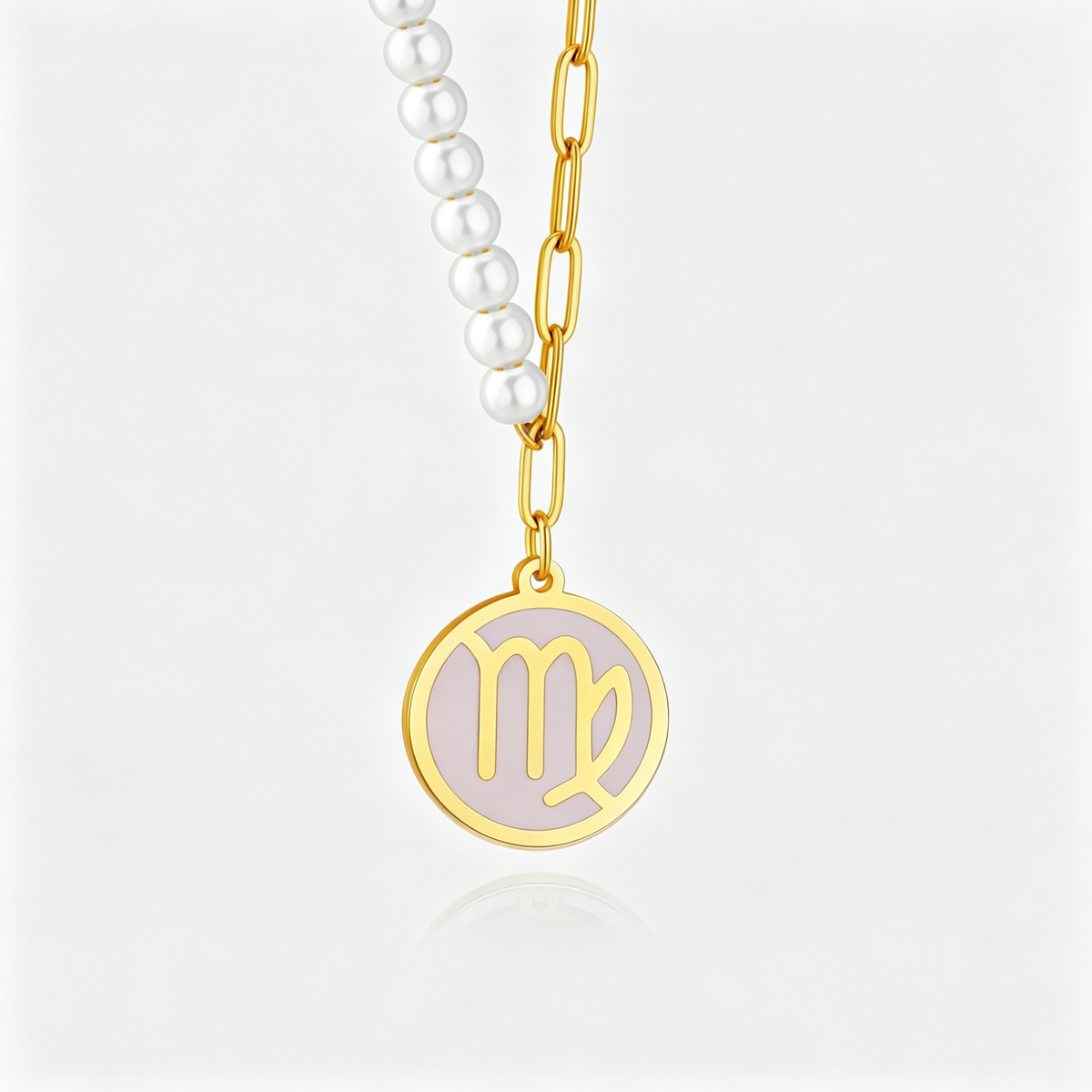 Minimal Zodiac Pearl Necklace