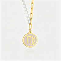 Minimal Zodiac Pearl Necklace