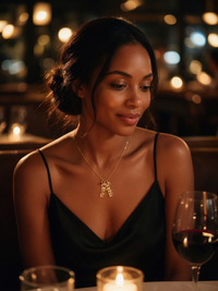Custom Name Necklace with Birthstone — Gold Plated